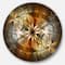 Designart - Fractal Flower with Blue Details' Floral Circle Metal Wall Art